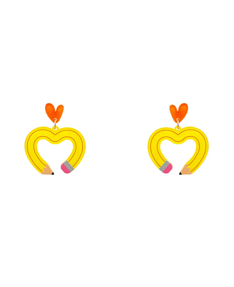 Heart Pencil Earrings
