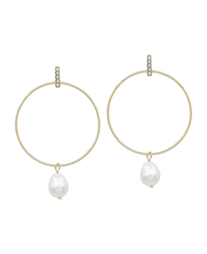 Pearl Drop Earrings in Gold