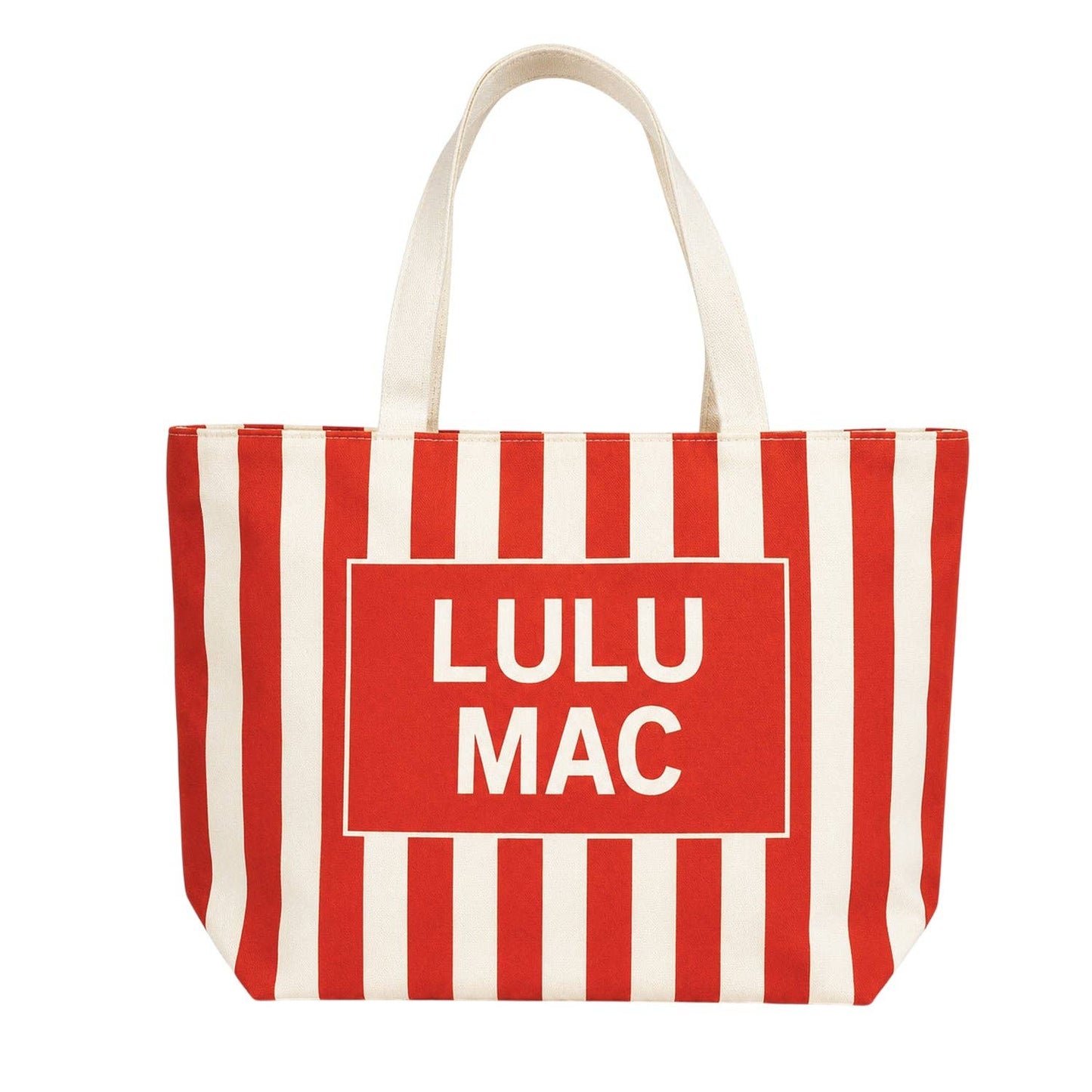 Lulu Mac Canvas Tote LM-BG-1002-Red/White Stripe