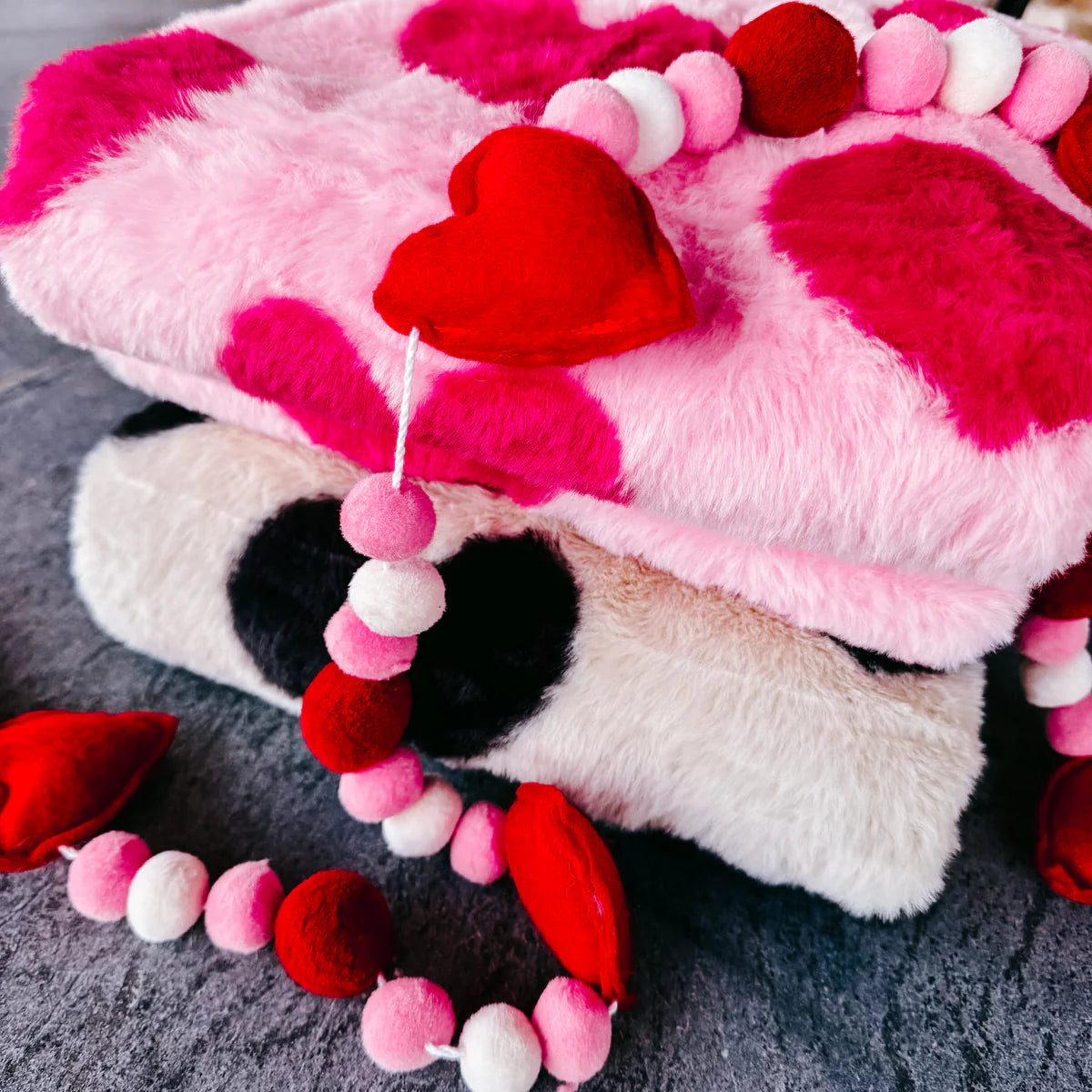 Ivory Heart Blanket