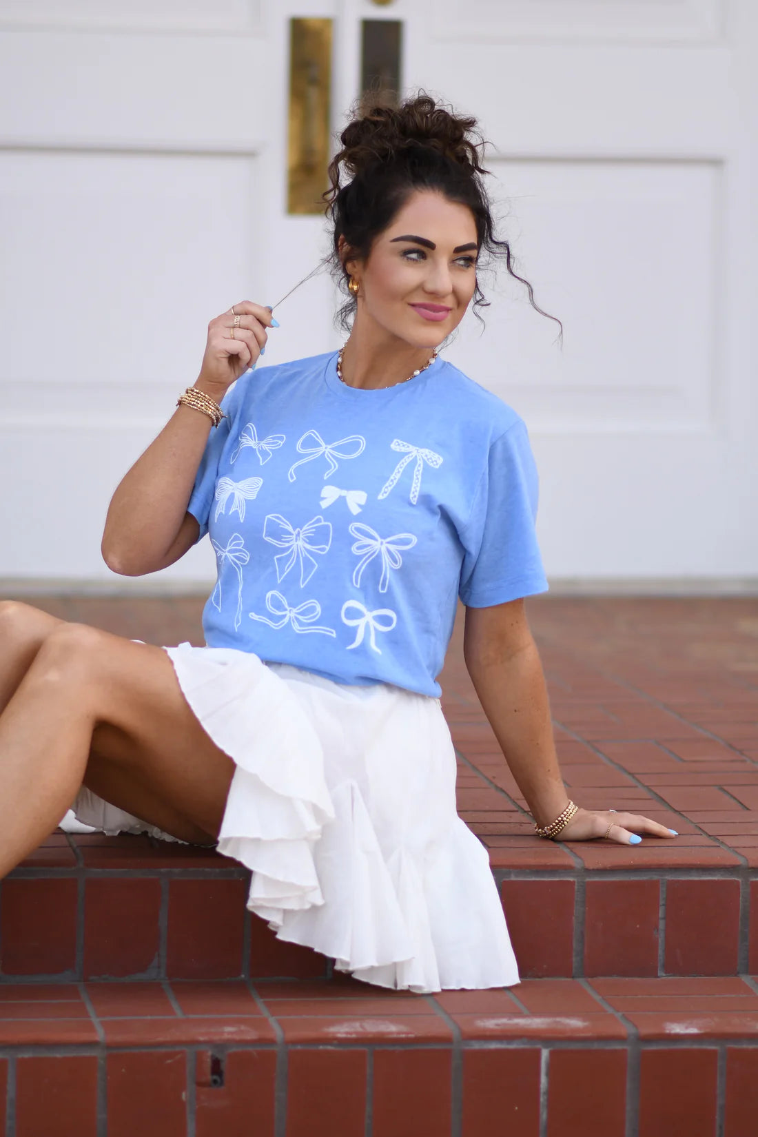 White Bow Tee