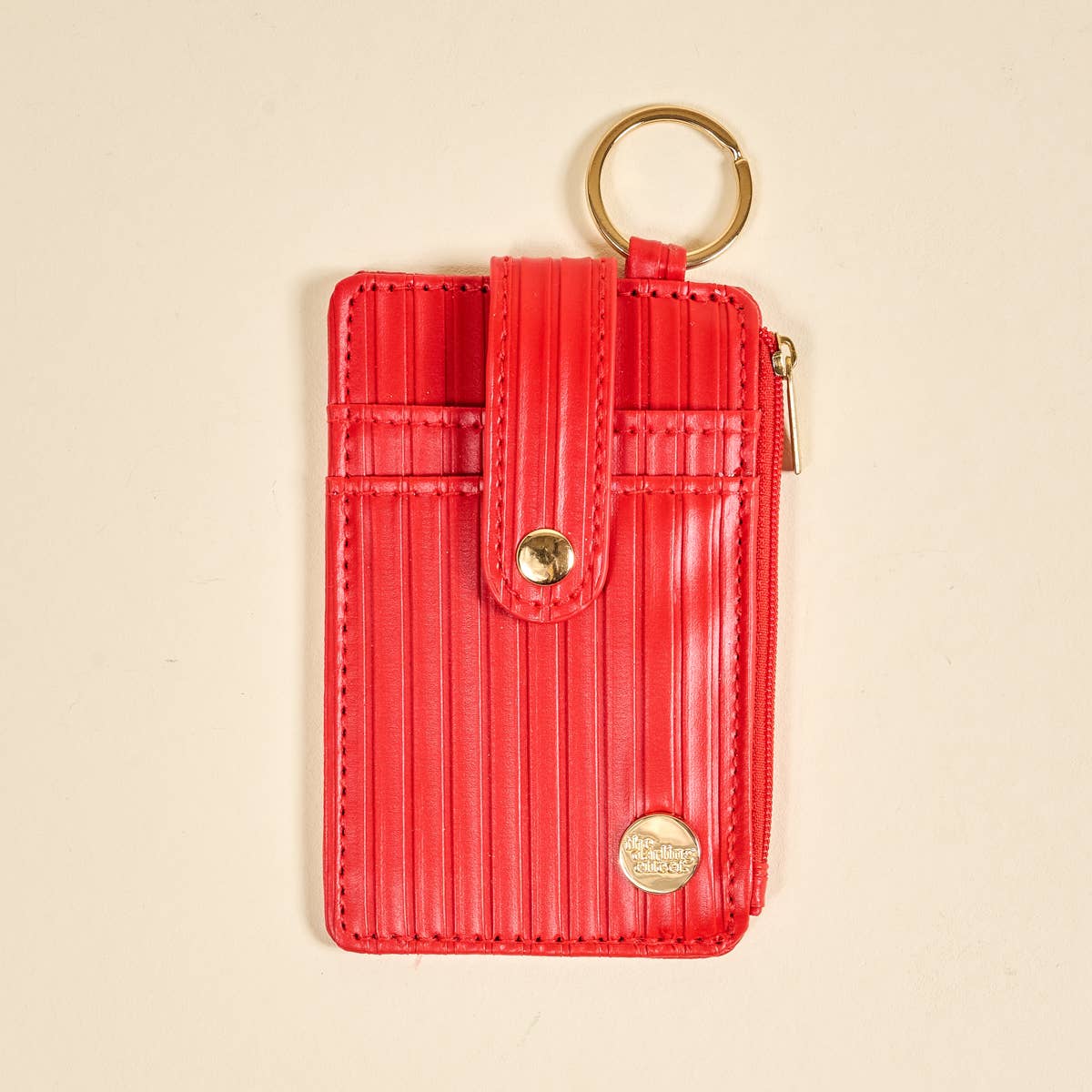 Ripple Ridge Keychain Wallet–Red