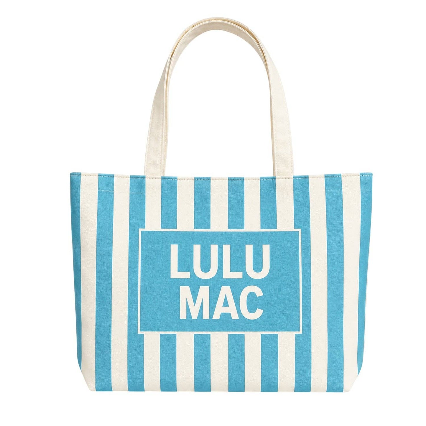 Lulu Mac Canvas Tote LM-BG-1002-Blue/White Stripe