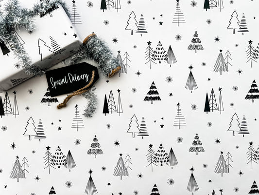 Tuxedo Trees Wrapping Paper