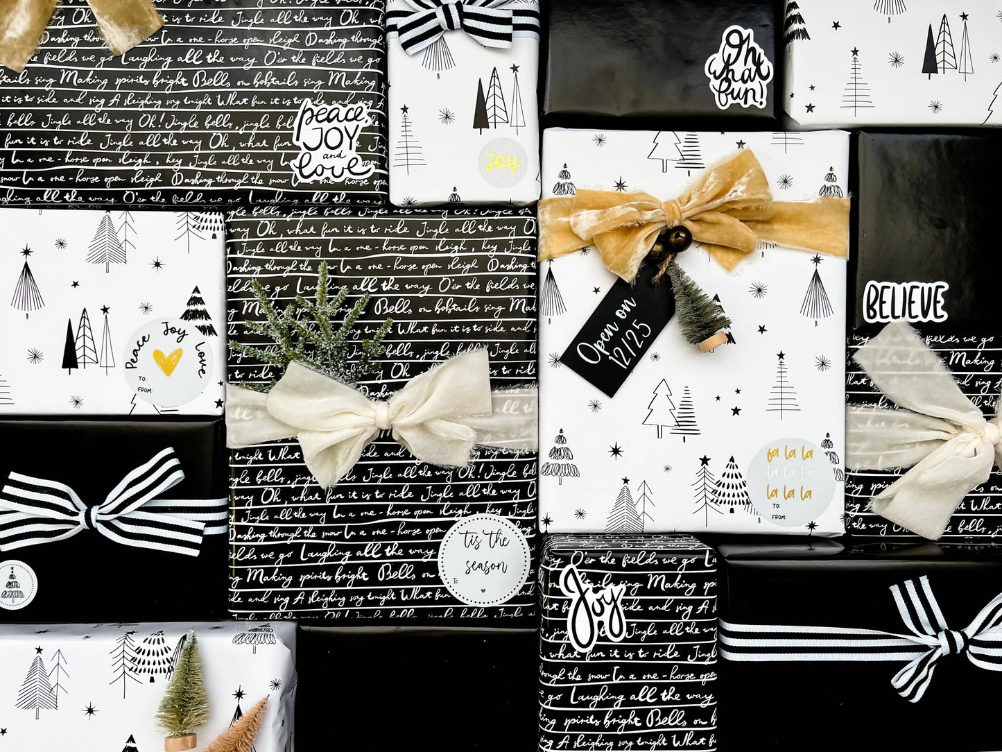 Tuxedo Trees Wrapping Paper
