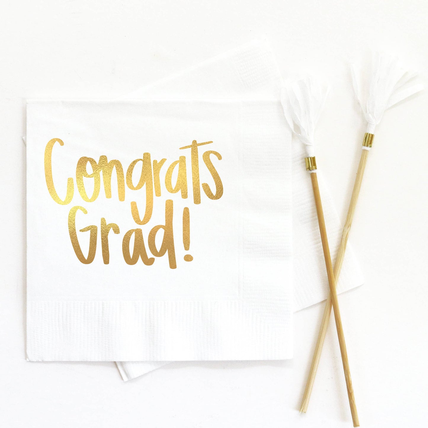 Congrats Grad Foil Cocktail Napkins