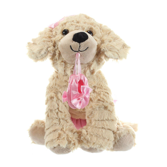 10" (24cm) Ballerina Puppy Dog Stuffed Animal Pink