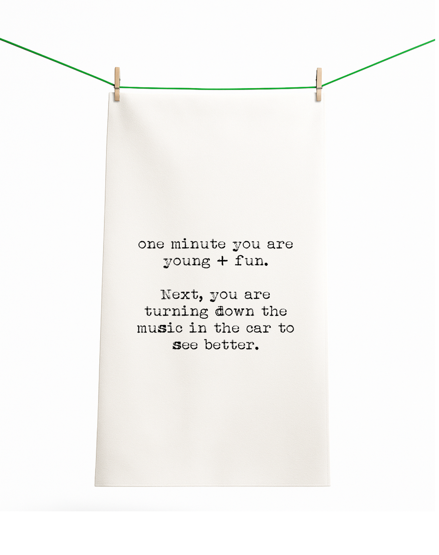 *NEW Funny gift towel Young Fun turn down music see better