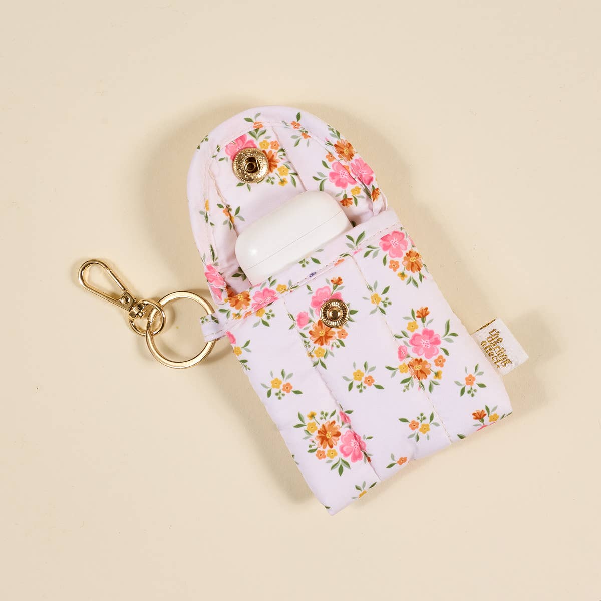 Puffy Earbud Case Keychain–Endless Daydream Cream