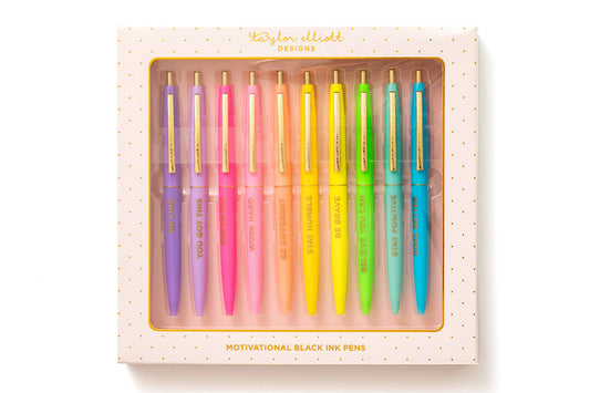 Pen Set - Motivational - Asst Colors - 10 Piece Set