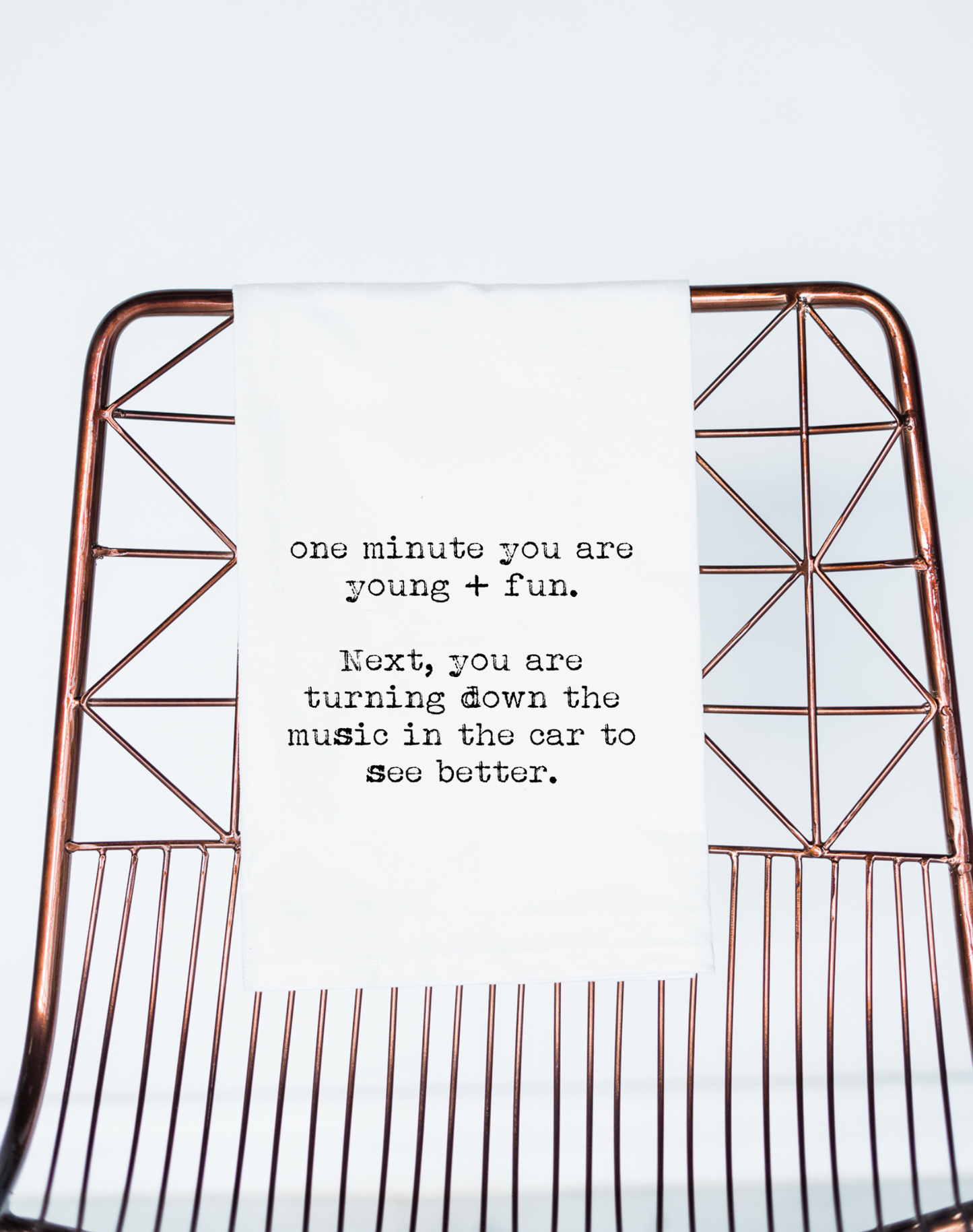 *NEW Funny gift towel Young Fun turn down music see better