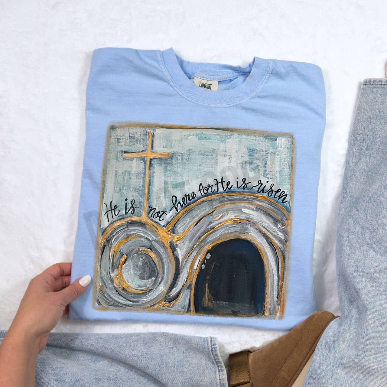 He Is Not Here For He Is Risen Tee