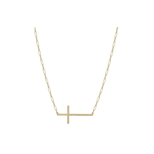 Cross Paperclip Necklace