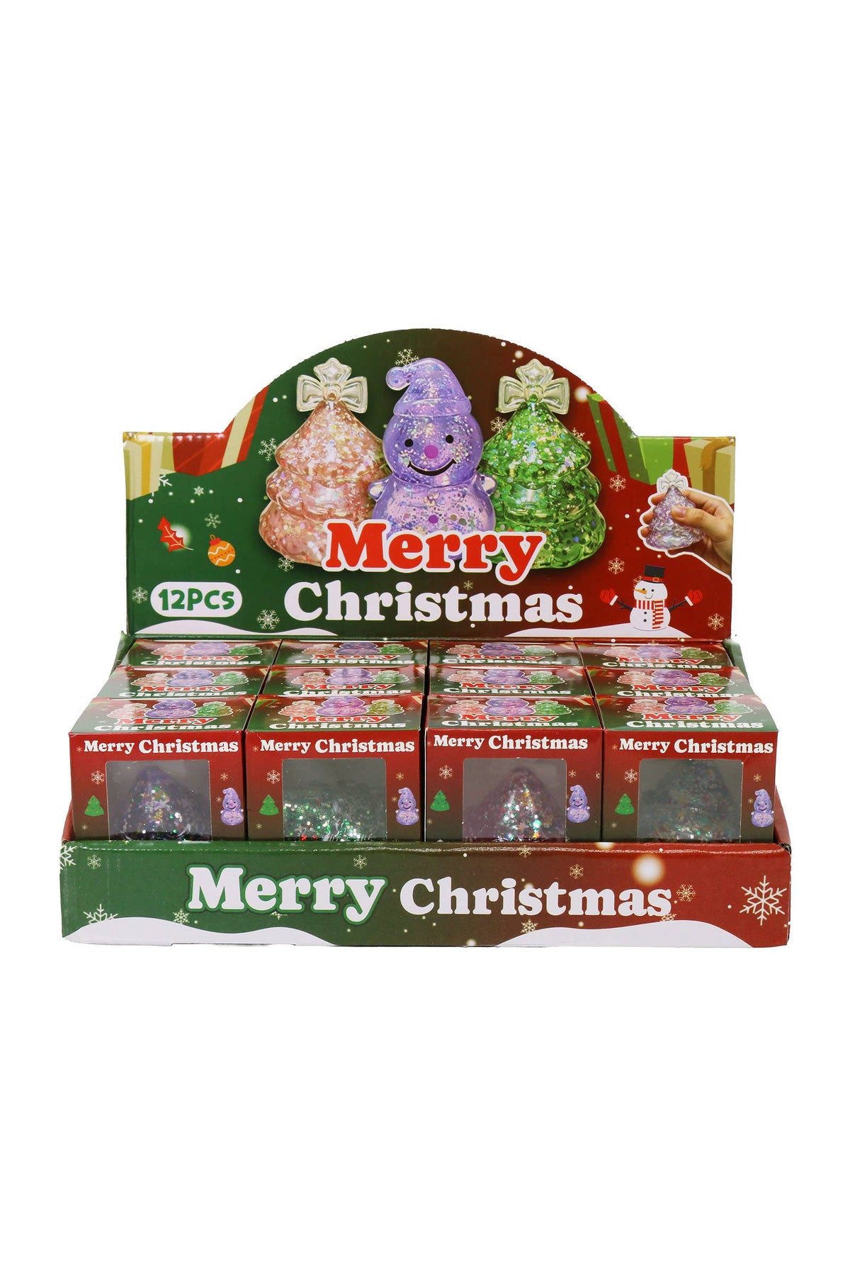 Christmas Tree Glittery Maltose Filled TPR Squishy