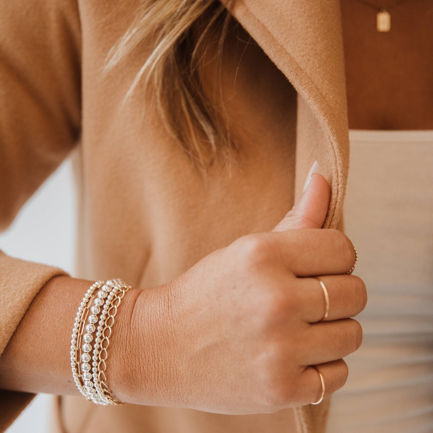 Sterling Silver Luxe Beaded Bracelet