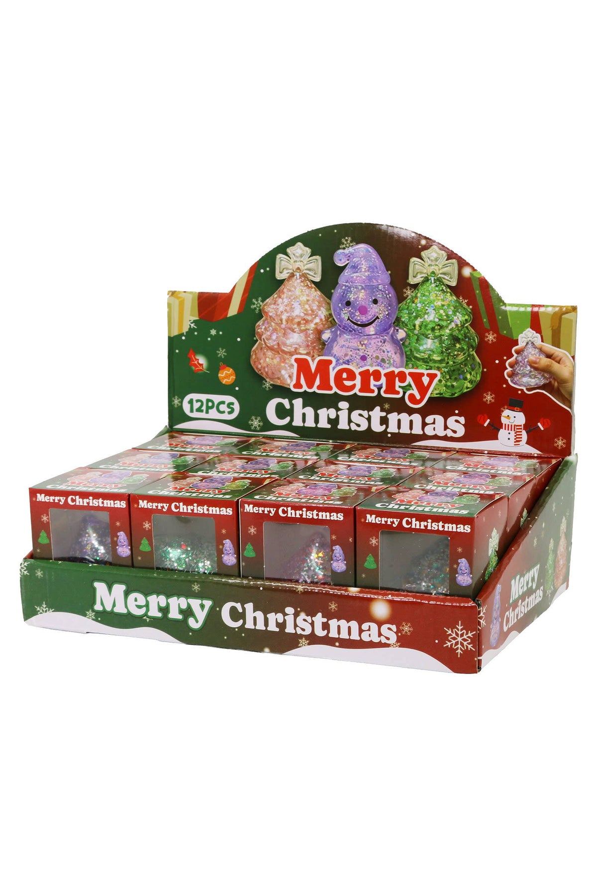 Christmas Tree Glittery Maltose Filled TPR Squishy