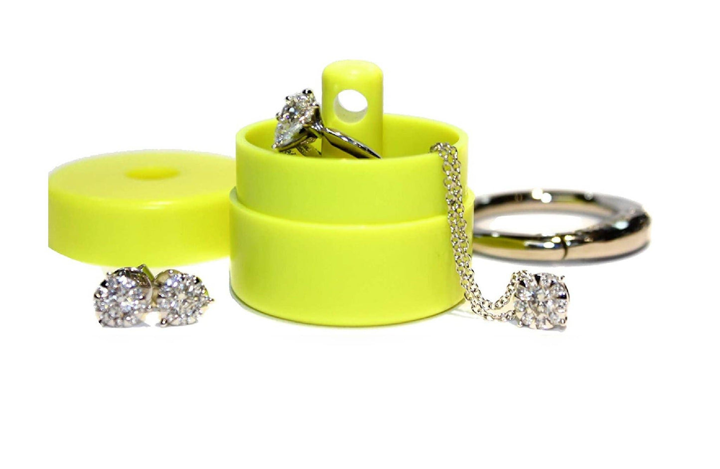 Fluorescent Yellow Lion Latch Jewelry/Pill Tote