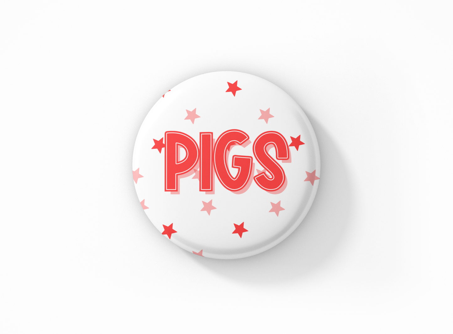 Pigs Star Button Pin