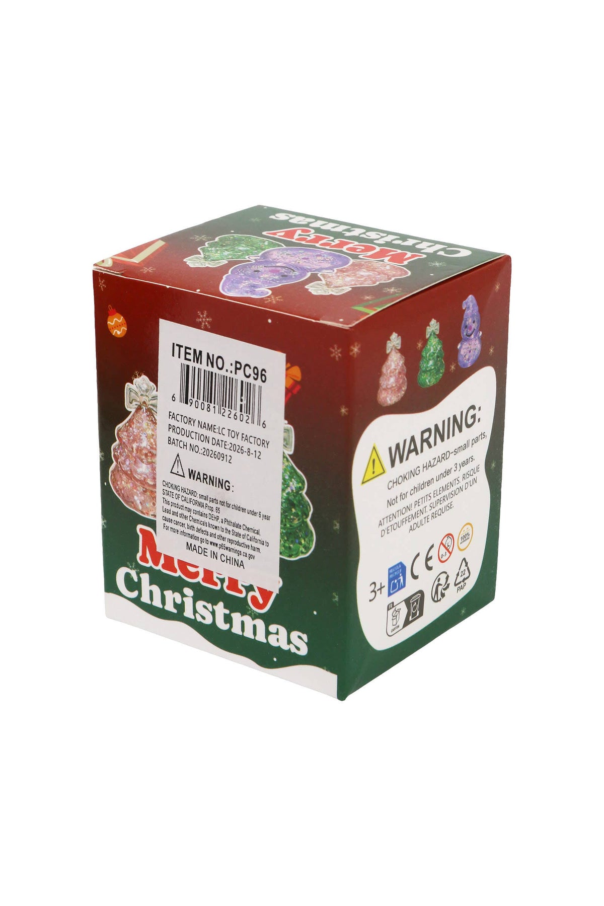 Christmas Tree Glittery Maltose Filled TPR Squishy