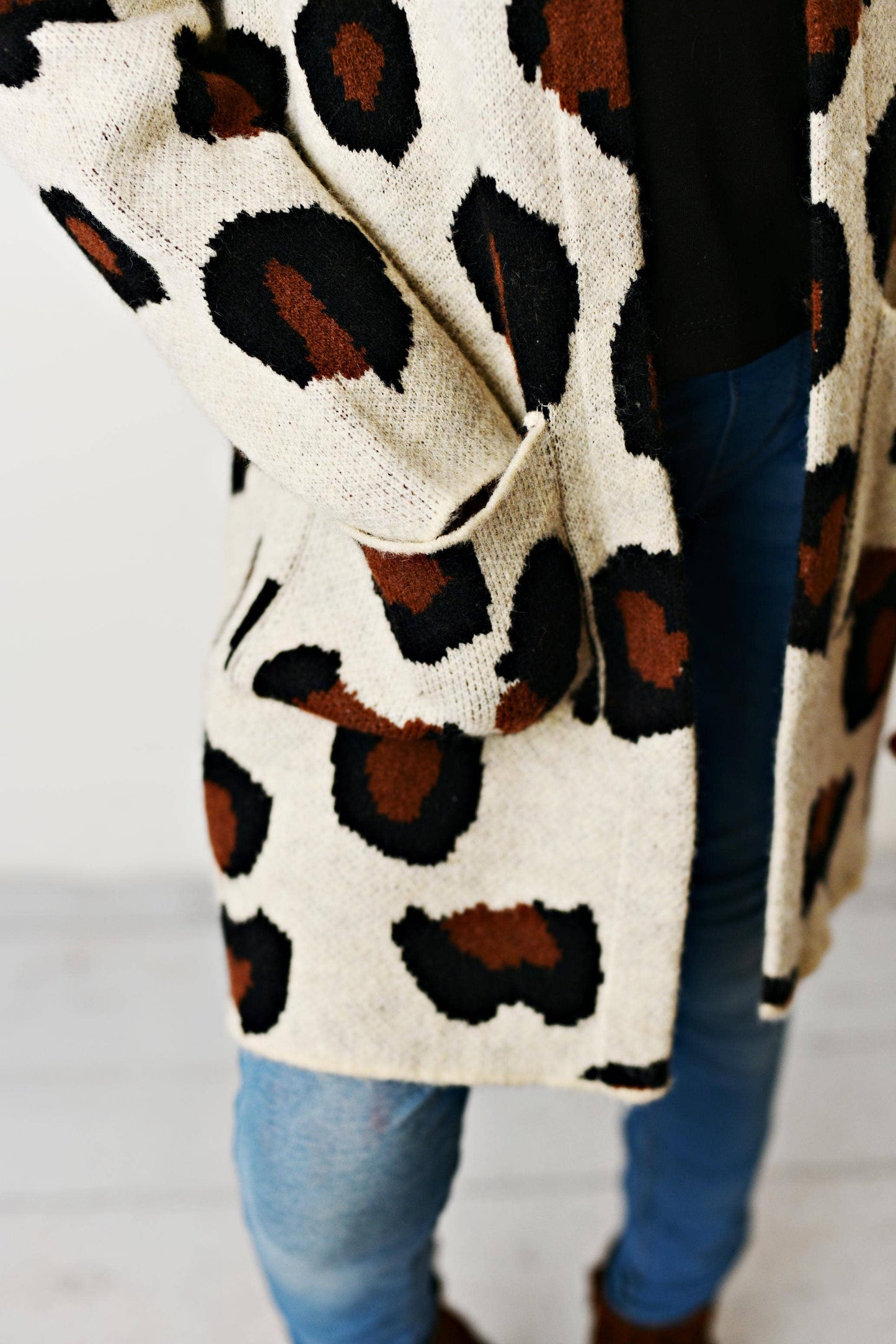 Fall Leopard Pocket Sweater