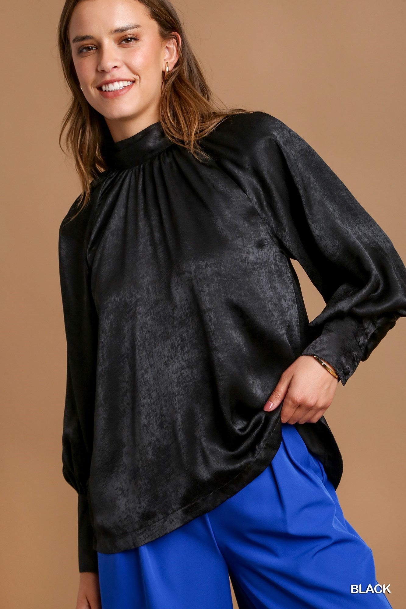 Tie the Night Satin Blouse