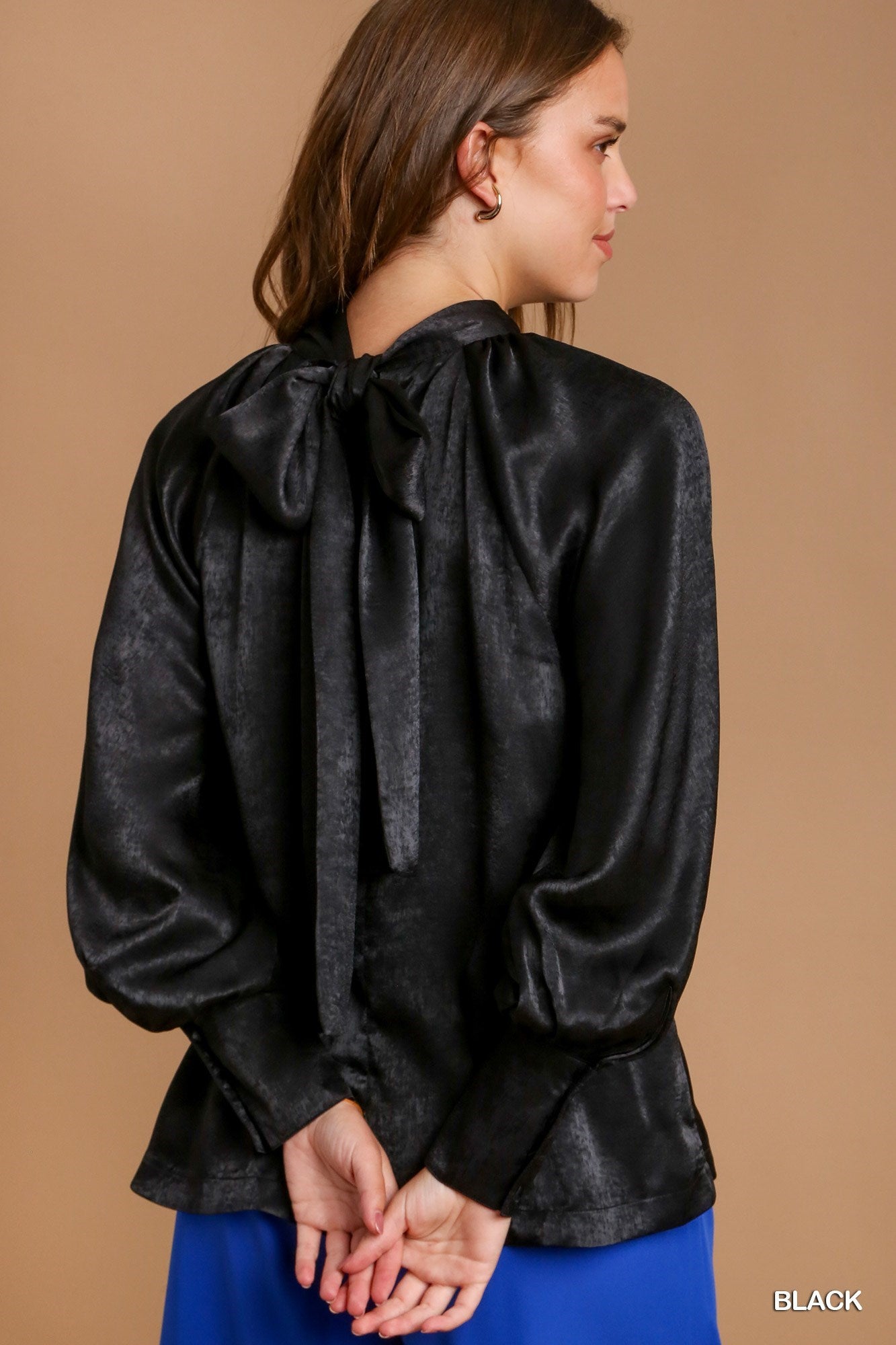 Tie the Night Satin Blouse