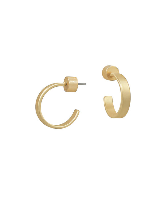 Matte Gold Kiss Hoops