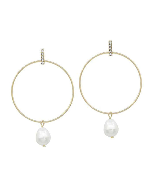 Pearl Drop Earrings in Gold