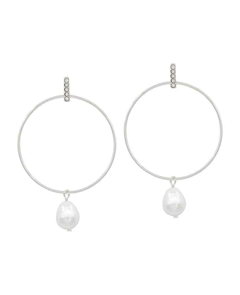 Pearl Drop Earrings in Silver