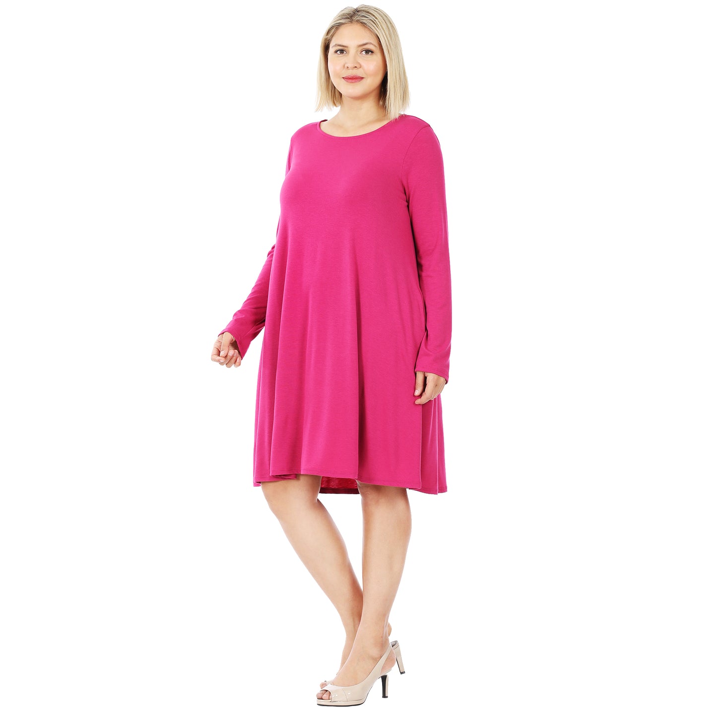 Flow & Go Pocket Dress in Magenta