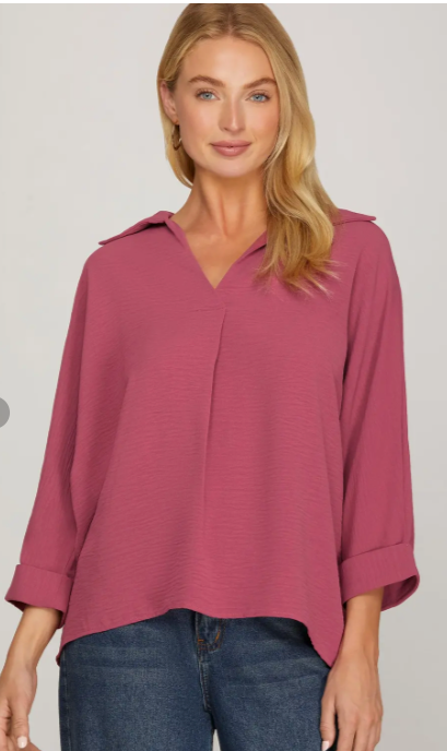 The Emerson Top in Mauve