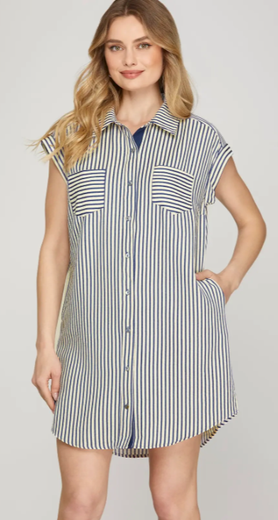 Touchdown Stripes in Navy