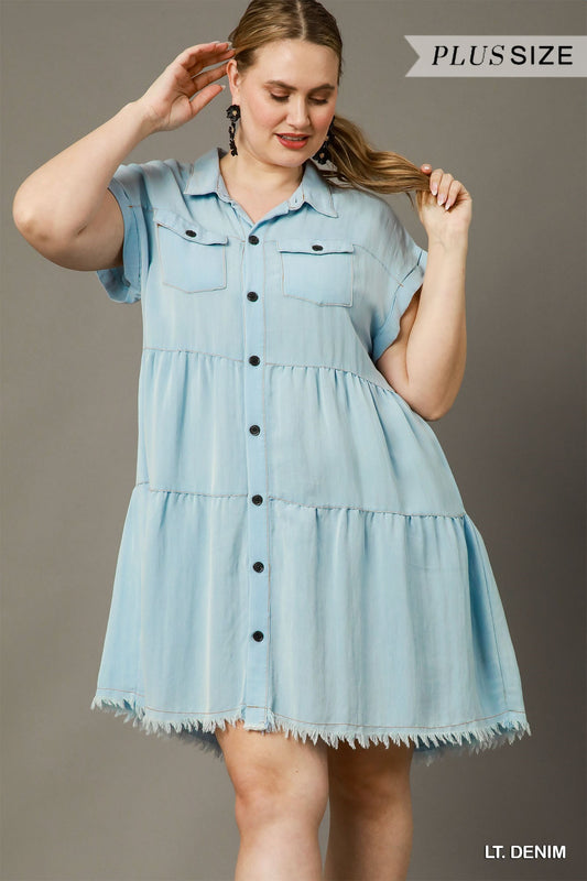 Denim Snow Button Up