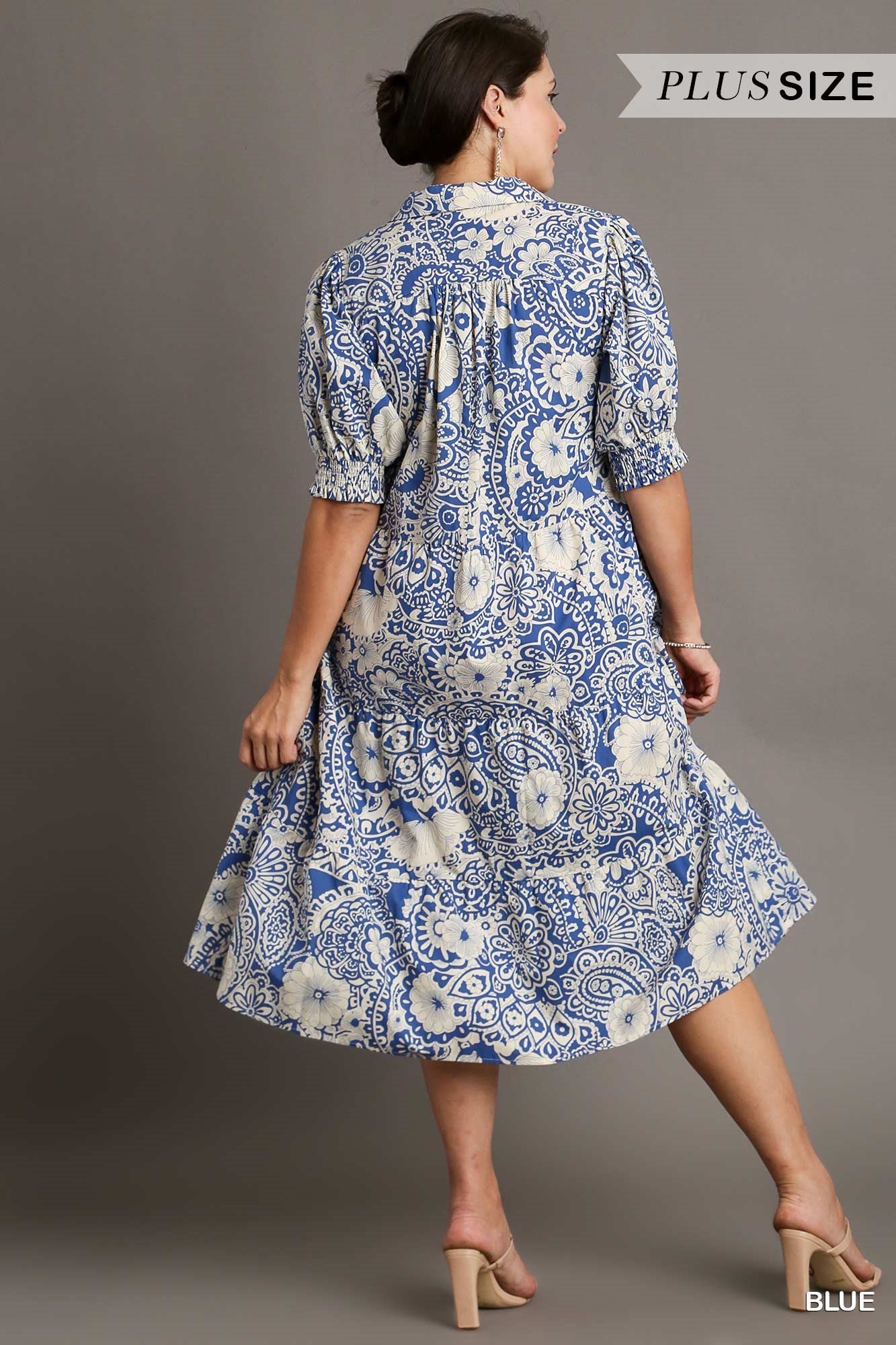 Abstract Print Tiered Dress