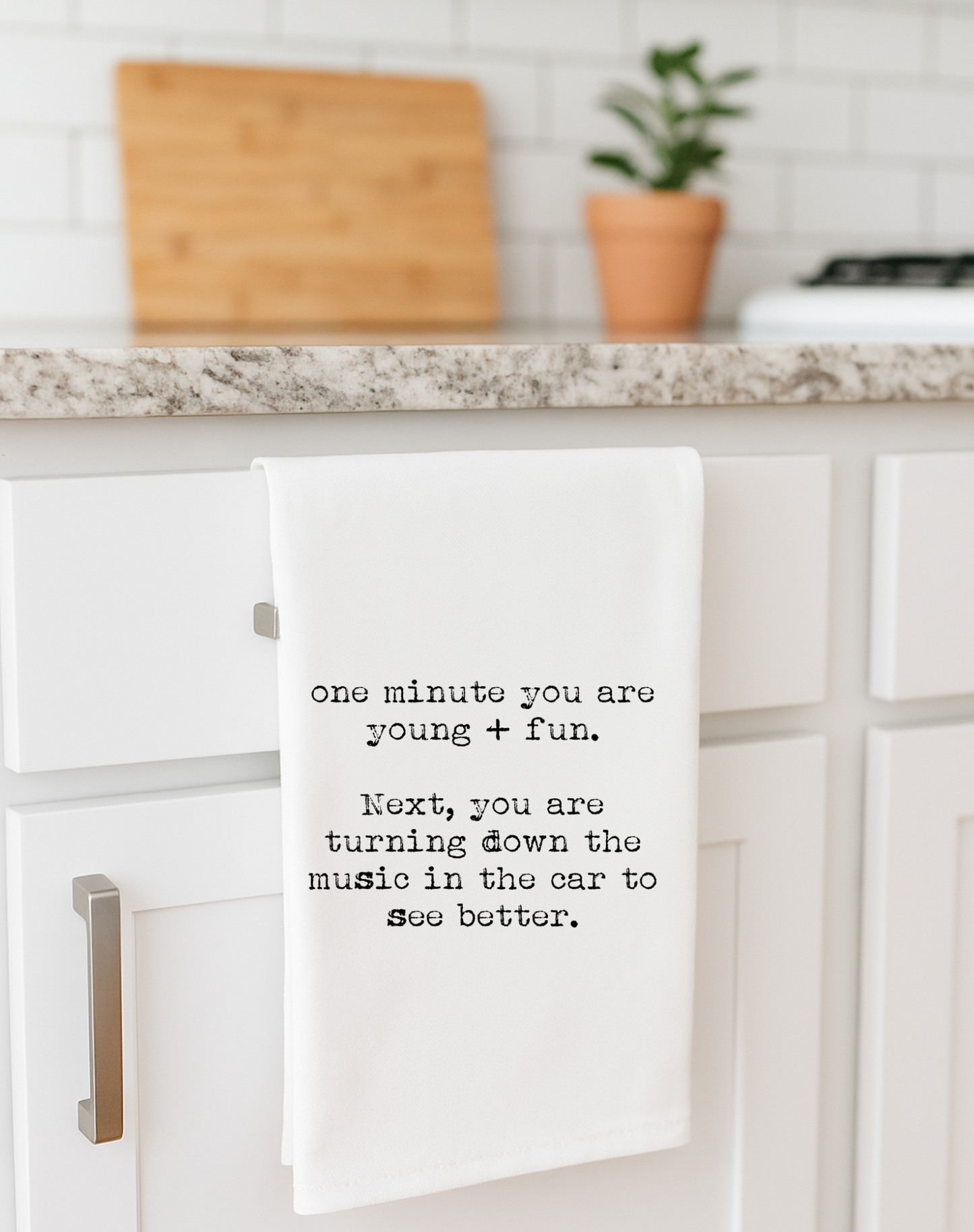 *NEW Funny gift towel Young Fun turn down music see better