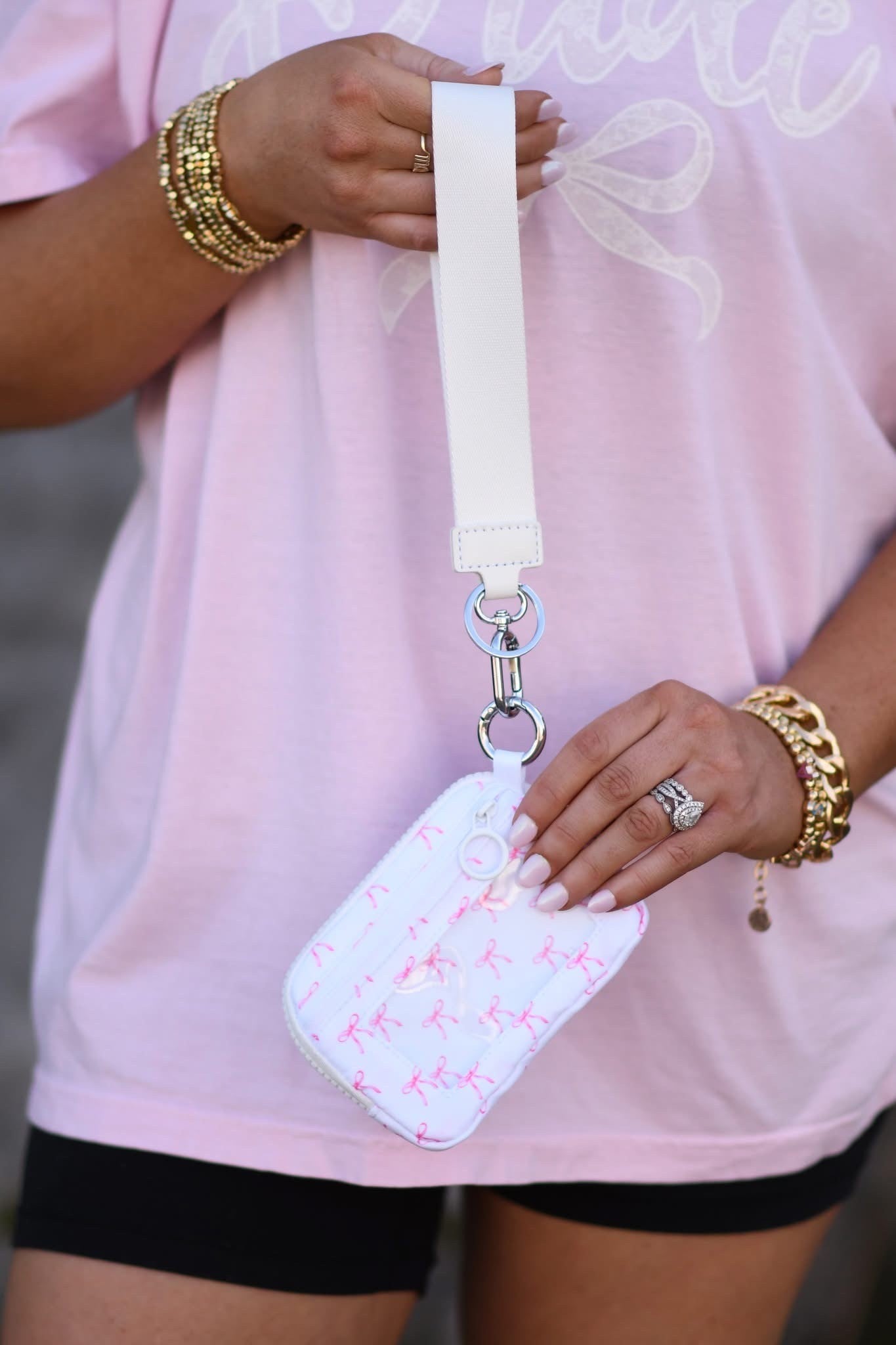 Blush Bow Wristlet