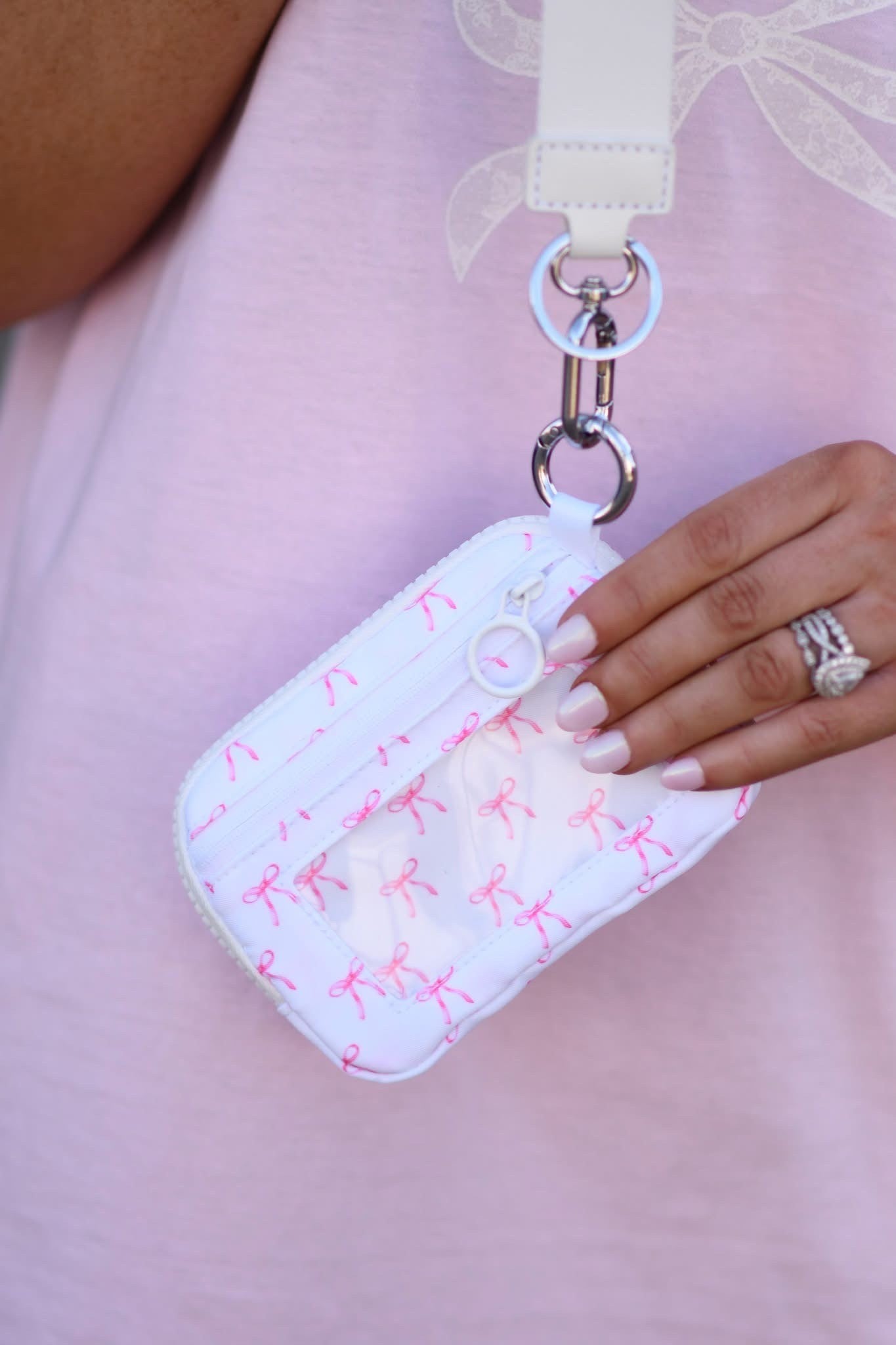 Blush Bow Wristlet