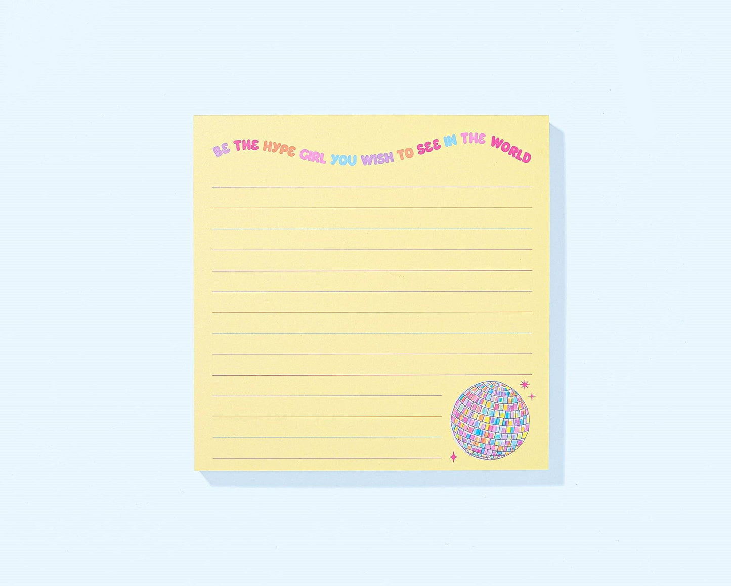 Square Notepad - Disco Ball - "Be The Hype Girl..." - Elise