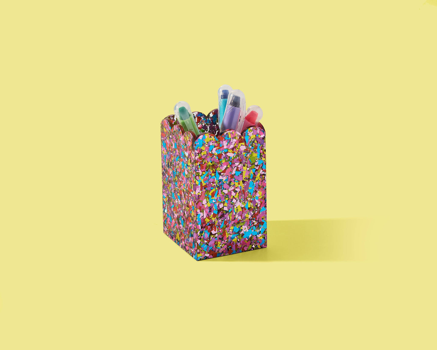 FOR FUN - Scalloped Pen / Pencil Holder - Happy Confetti
