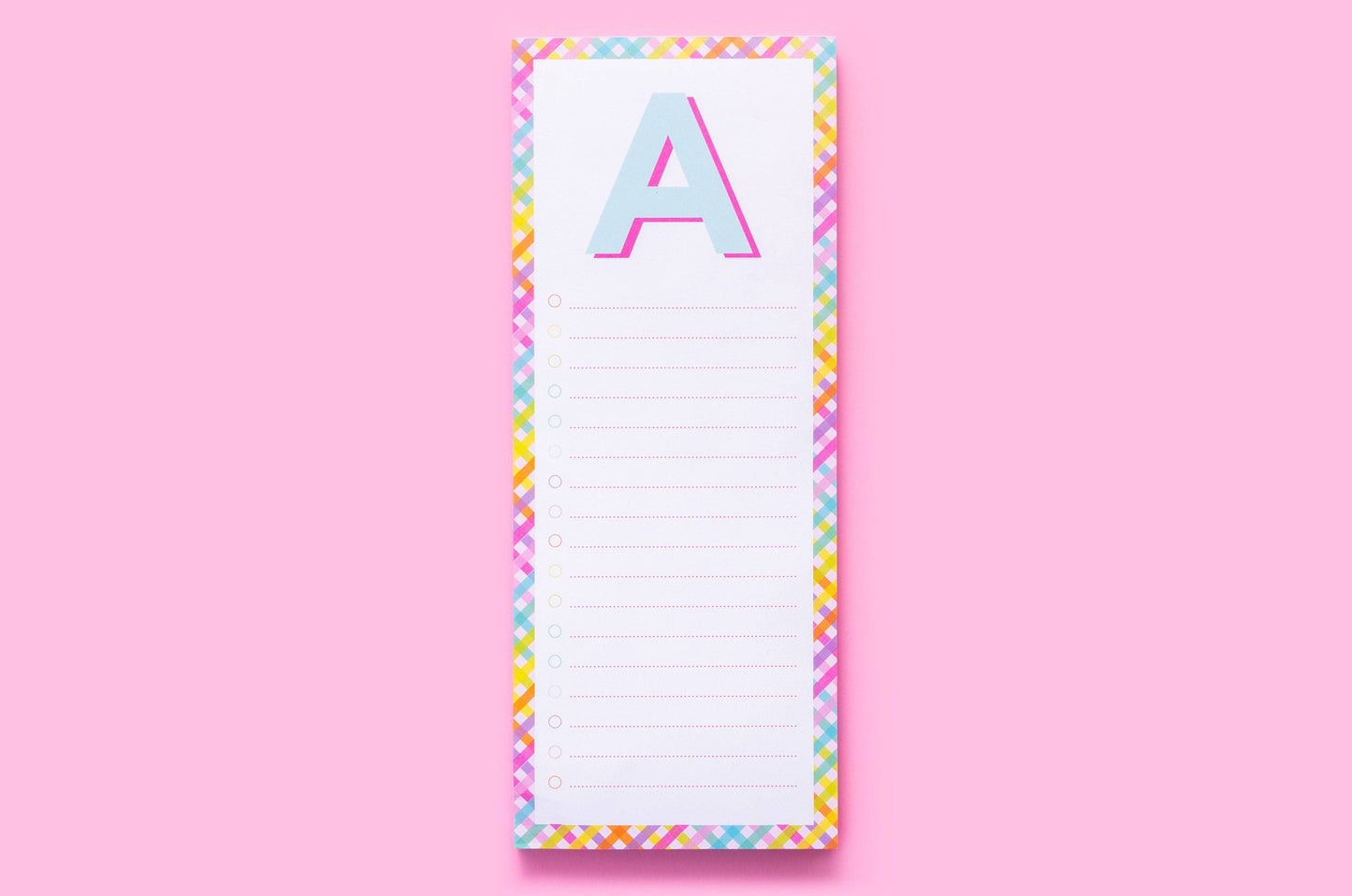 List Pad w/ Magnet - Letters A - Z - 100 Sheets - Each