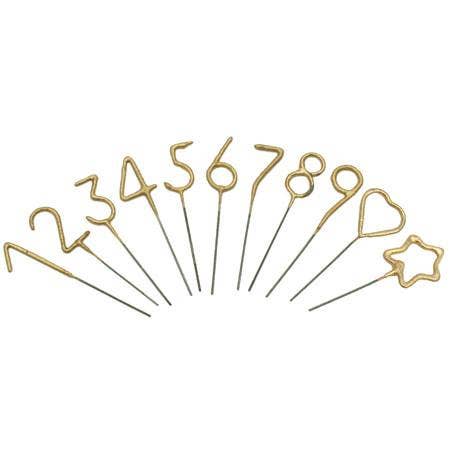 Mini Gold Number Sparkler Wand