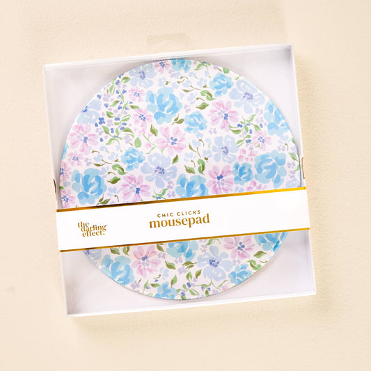 Chic Clicks Mouse Pad-Secret Garden Blue