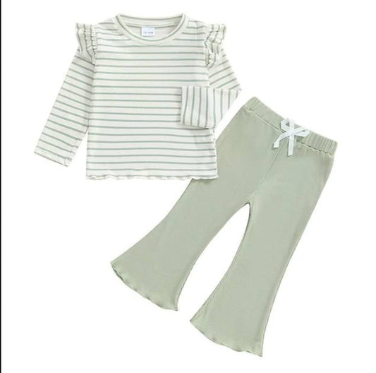 Lettuce Trim Striped Bell Sets | Sage