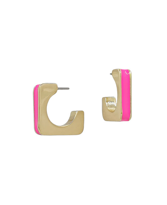 Squared Away Hoops in Pink