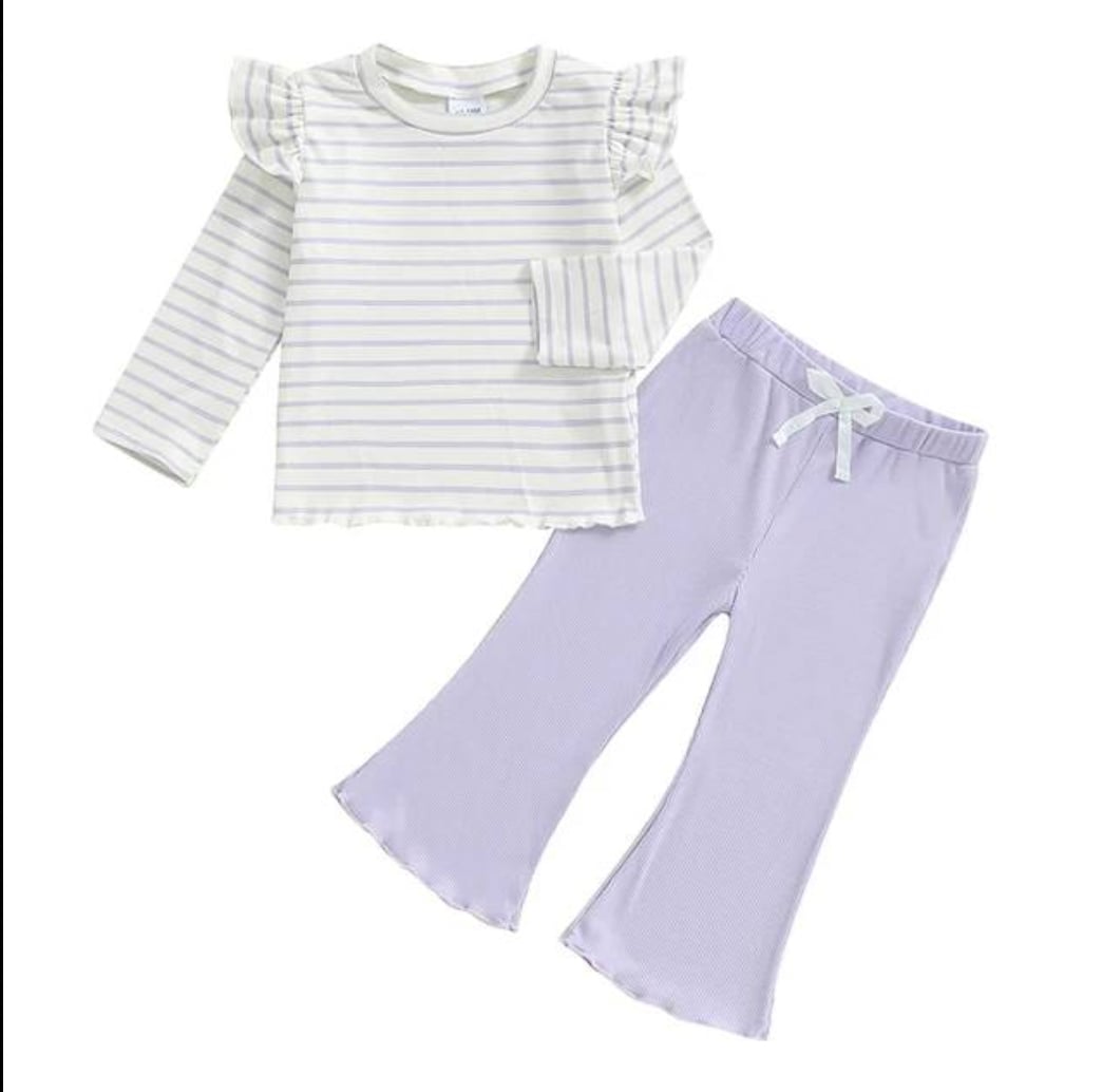 Lettuce Trim Striped Bell Sets | Purple